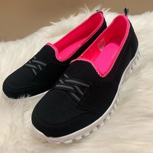 Catherines Black Canvas Fashion Slip On 9.5W
